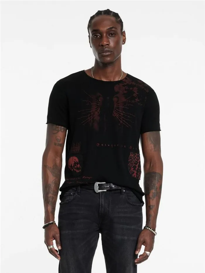 Graphic Tees Men John Varvatos PATCH TEE Black