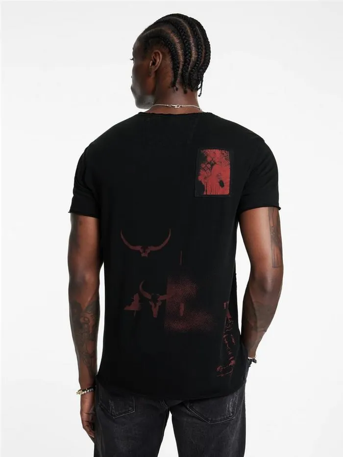 Graphic Tees Men John Varvatos PATCH TEE Black
