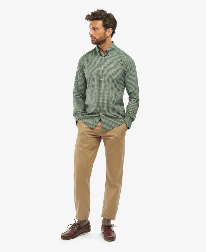 Grove Tailored LongSleeved Shirt Navy Men Barbour Shirts