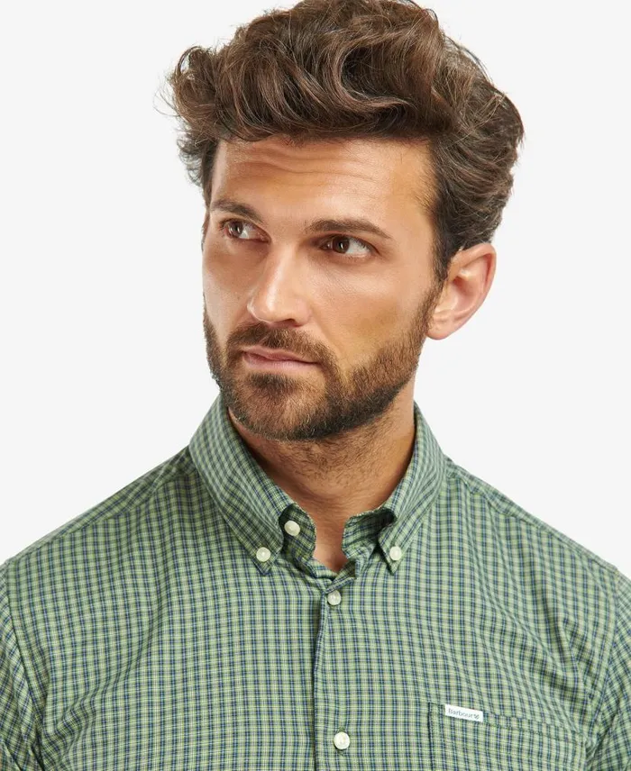 Grove Tailored LongSleeved Shirt Navy Men Barbour Shirts