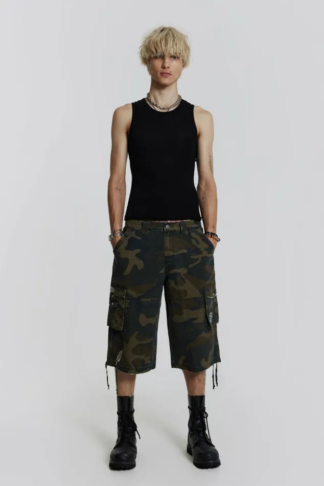 Guerilla Short Green Men Jaded London Shorts and Jorts