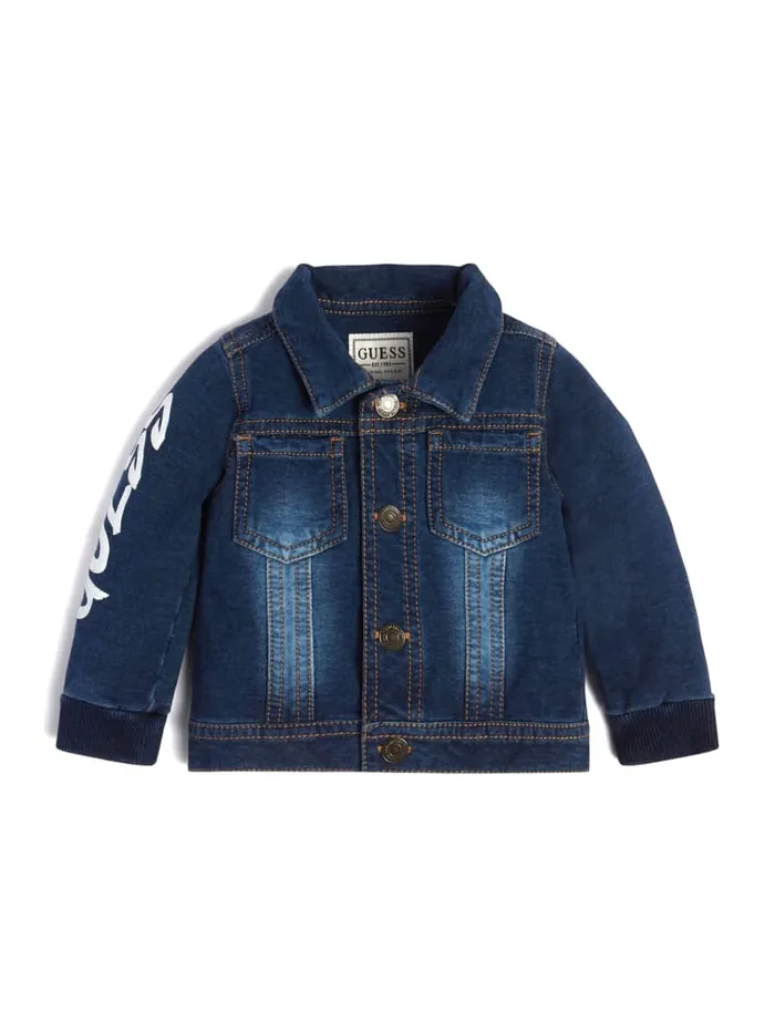 GUESS Baby Boy 0 24M Knit Denim Jacket 024M Blue 8211 Kids