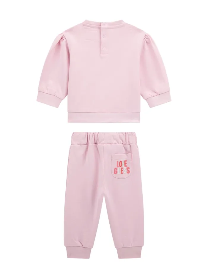 GUESS Baby Girl 0 24M Love Sweatshirt And Pants Set 024M Pink 8211 Kids