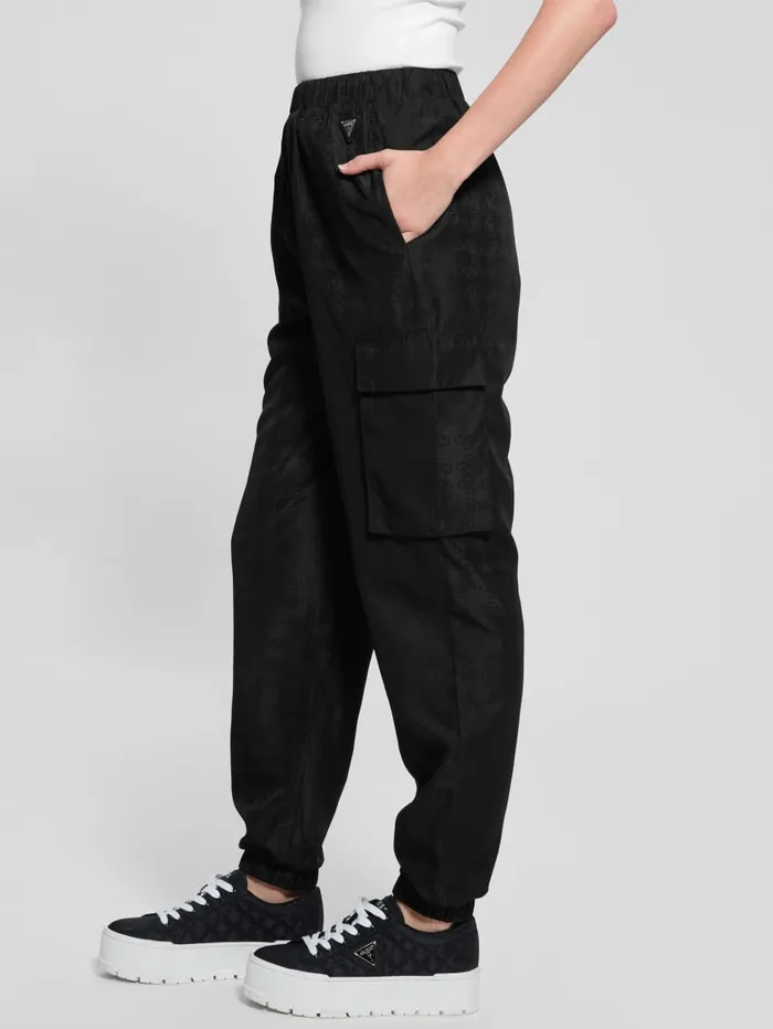 GUESS Bottoms Eco Quattro G Signature Cargo Joggers Black 8211 Women