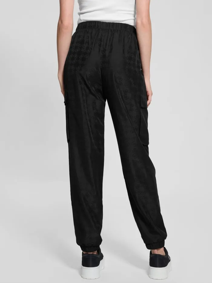 GUESS Bottoms Eco Quattro G Signature Cargo Joggers Black 8211 Women