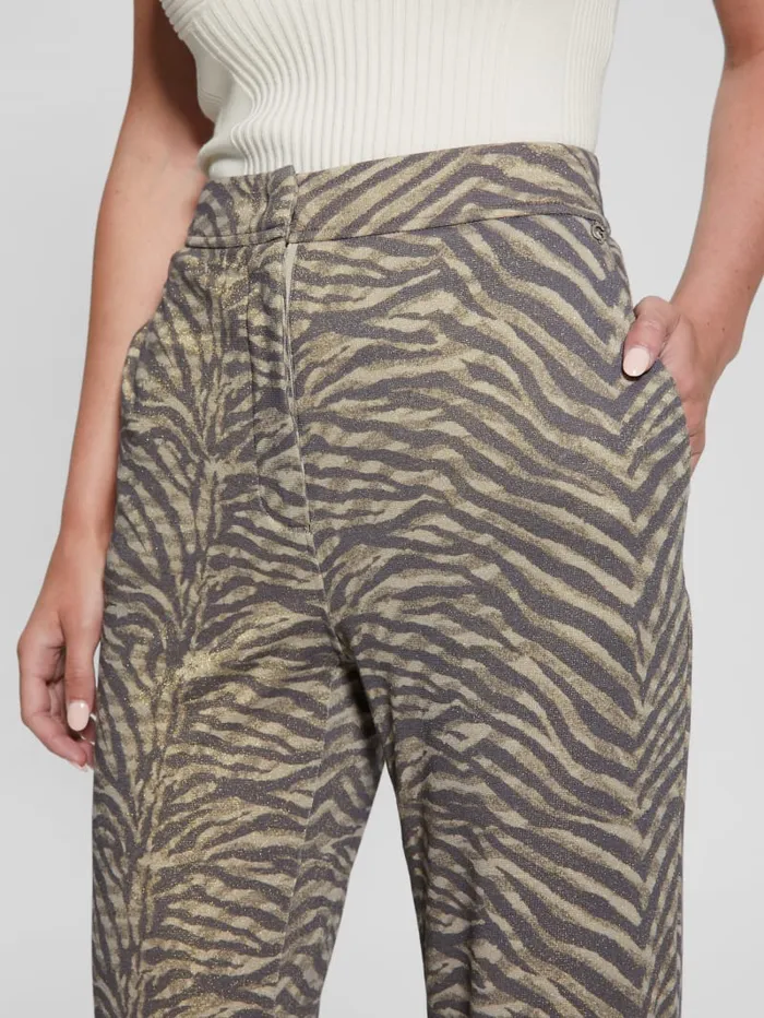 GUESS Bottoms Eliane Printed WideLeg Pants Brown 8211 Women