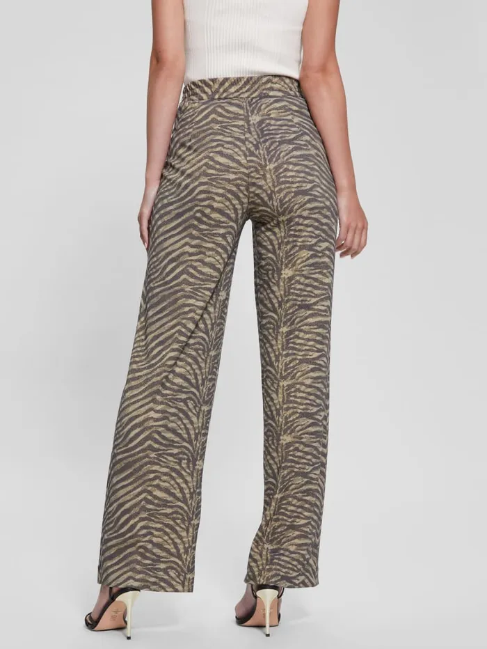 GUESS Bottoms Eliane Printed WideLeg Pants Brown 8211 Women