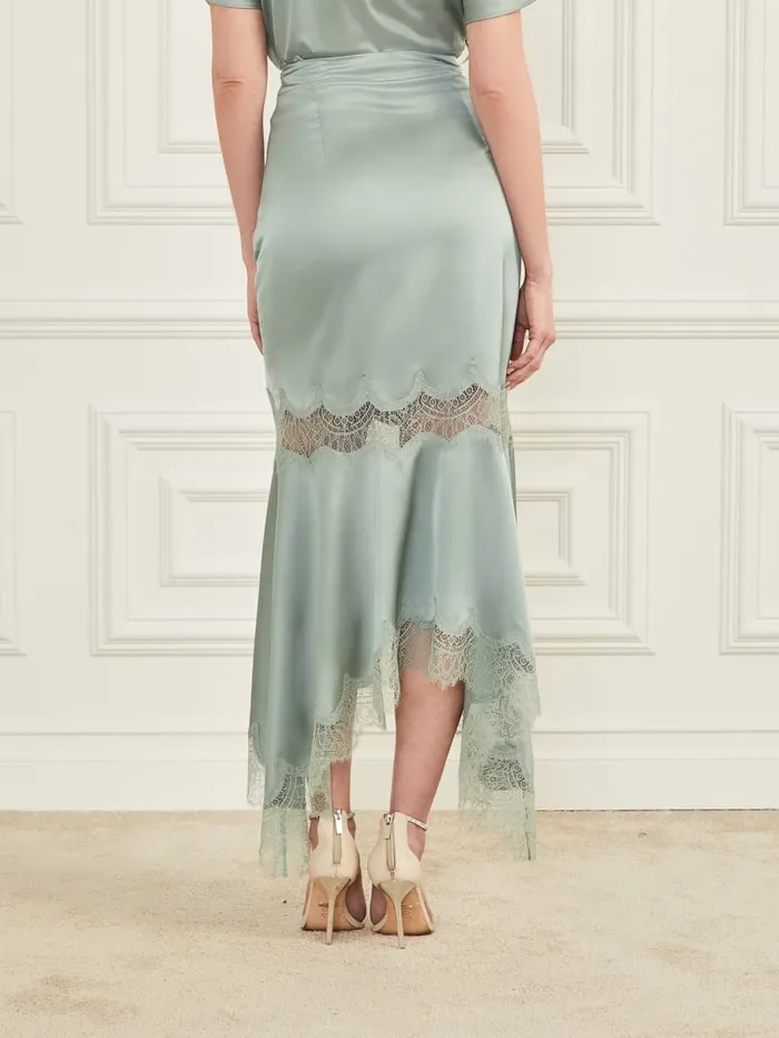 GUESS Bottoms Garland Satin Skirt Gray 8211 Women