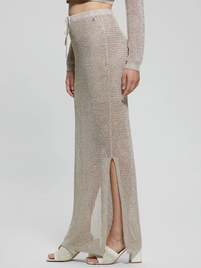 GUESS Bottoms Morgen Sequin Sweater Maxi Skirt Black 8211 Women