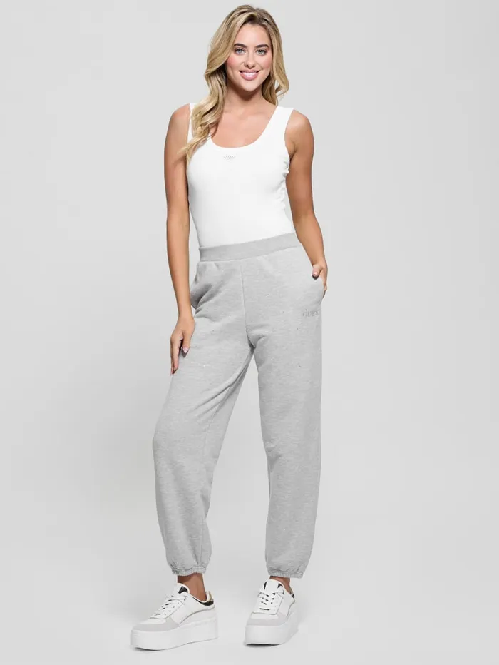 GUESS Bottoms Rhinestones Jogger Gray 8211 Women