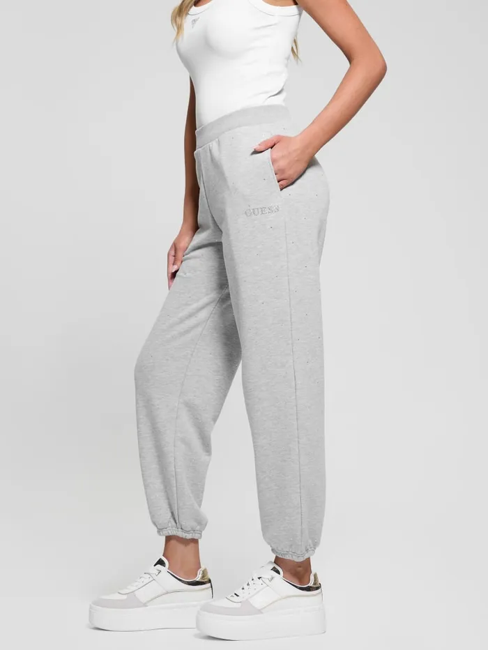 GUESS Bottoms Rhinestones Jogger Gray 8211 Women