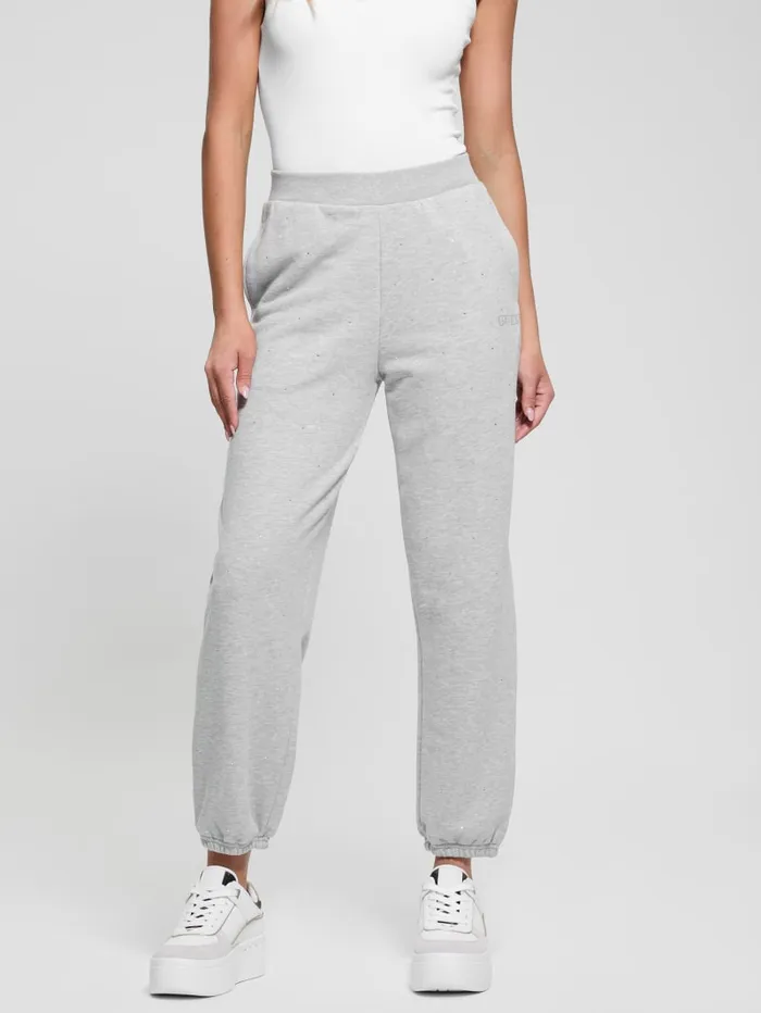 GUESS Bottoms Rhinestones Jogger Gray 8211 Women