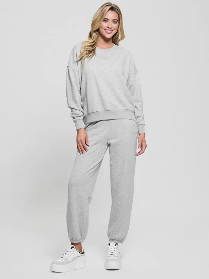 GUESS Bottoms Rhinestones Jogger White 8211 Women