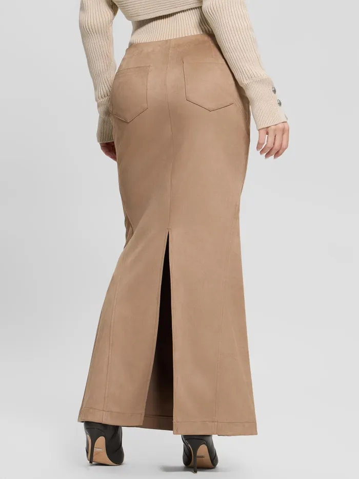 GUESS Bottoms Tarquinia Maxi FauxSuede Skirt Beige 8211 Women