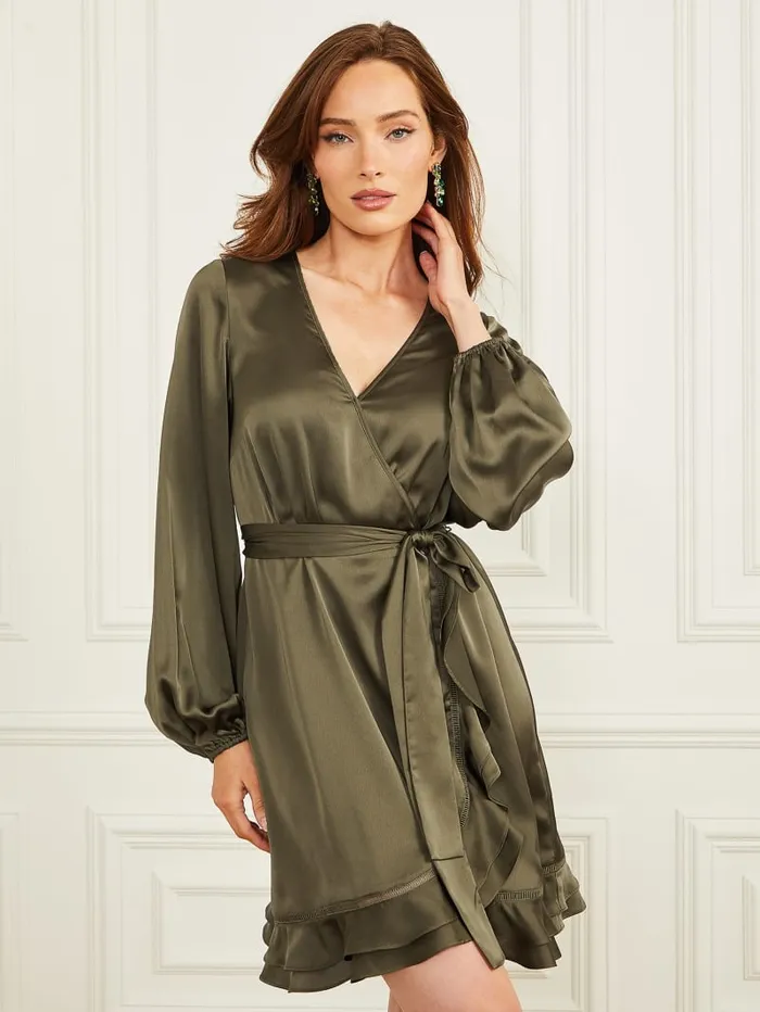 GUESS Dresses and Jumpsuits Betty Blue Wrap Dress Green 8211 Women