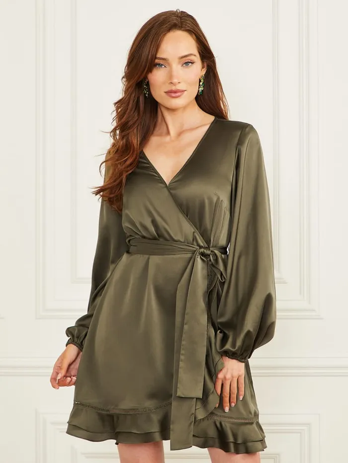 GUESS Dresses and Jumpsuits Betty Blue Wrap Dress Green 8211 Women
