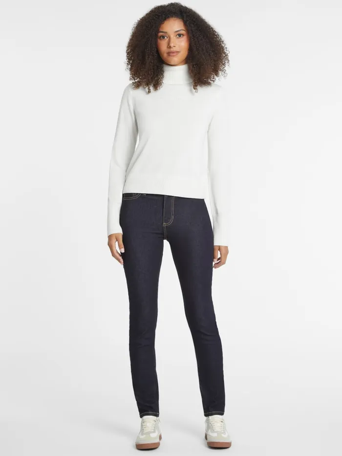 GUESS Dresses and Jumpsuits Silk And WoolBlend Turtleneck Logo Sweater Black 8211 Women