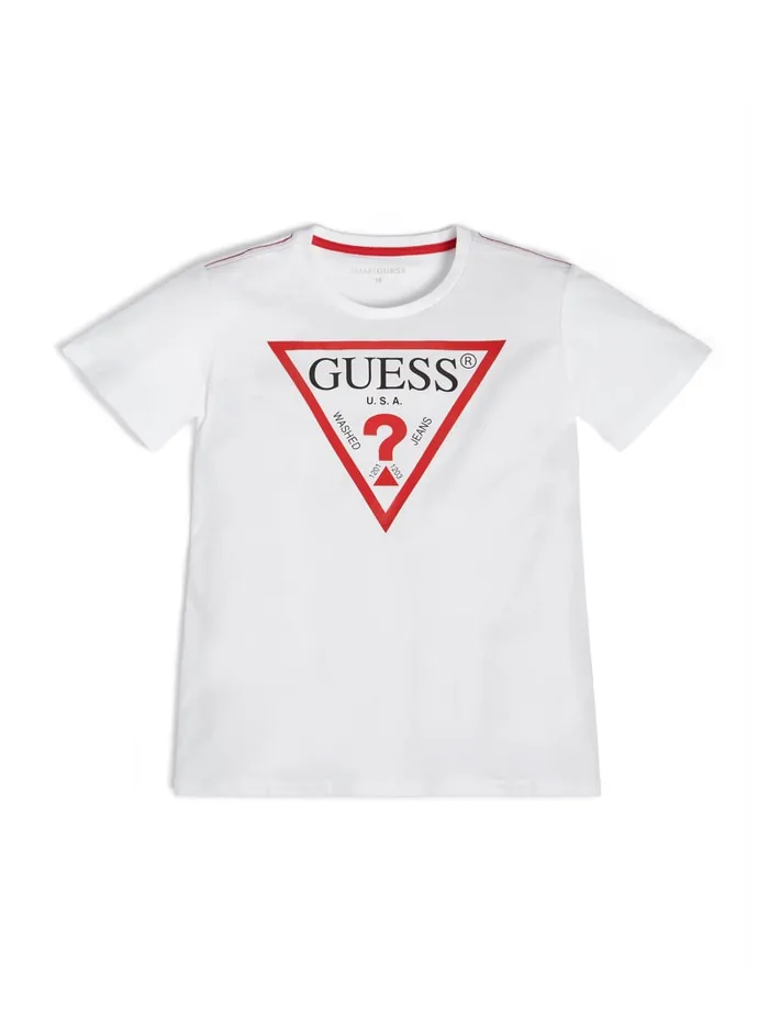 GUESS Gifts For Kids Eco Logo Tee 714 White 8211 Kids