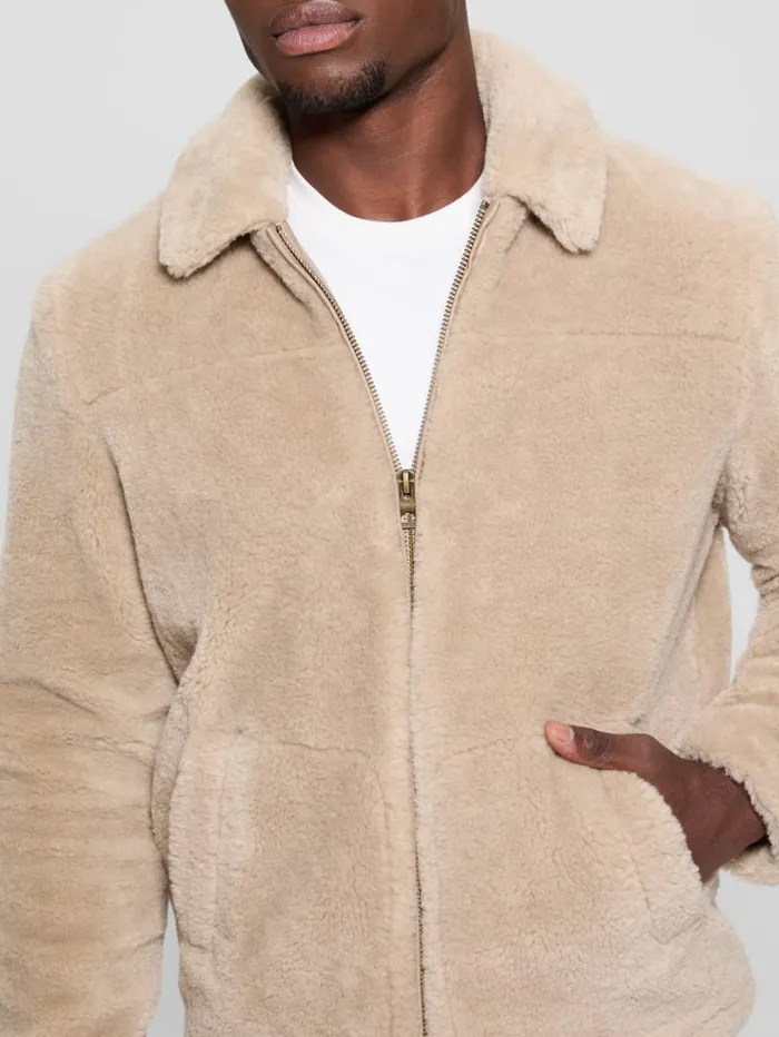 GUESS Guess Eco Eco Teddy Sherpa Jacket Brown 8211 Men