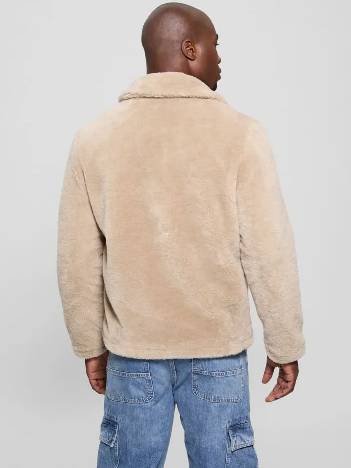 GUESS Guess Eco Eco Teddy Sherpa Jacket Brown 8211 Men