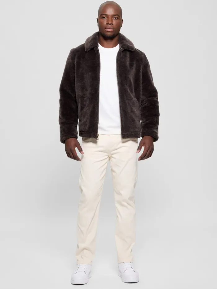 GUESS Guess Eco Eco Teddy Sherpa Jacket Brown 8211 Men