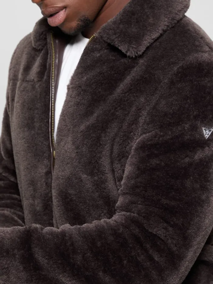 GUESS Guess Eco Eco Teddy Sherpa Jacket Brown 8211 Men