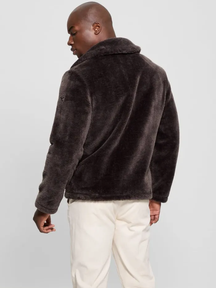 GUESS Guess Eco Eco Teddy Sherpa Jacket Brown 8211 Men