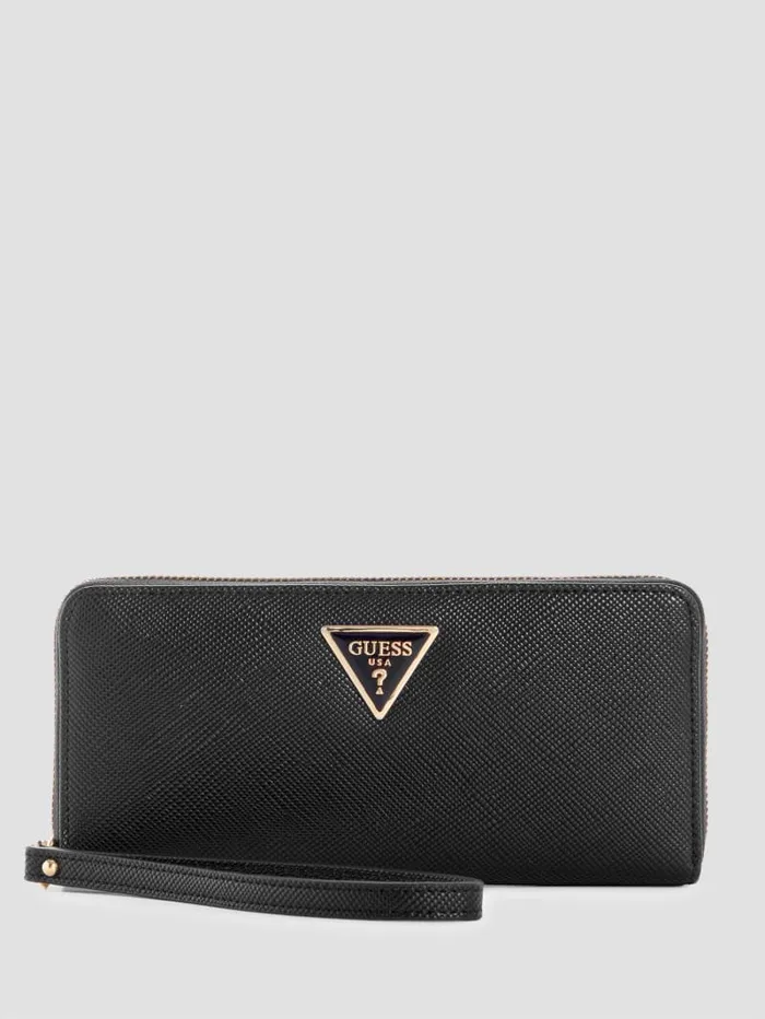 GUESS Handbags Laurel Large ZipAround Wallet Black 8211 Women