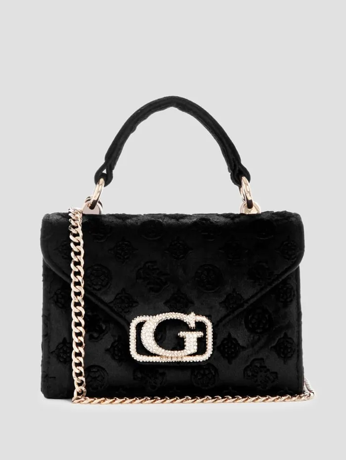 GUESS Handbags Zalina Mini TopHandle Bag Black 8211 Women