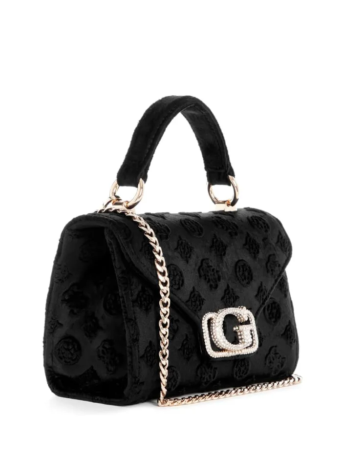 GUESS Handbags Zalina Mini TopHandle Bag Black 8211 Women