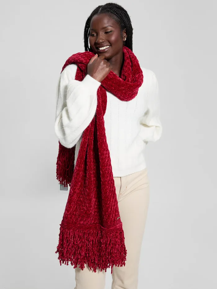 GUESS Hats and Scarves Eco Talia Chenille Scarf Beige 8211 Women