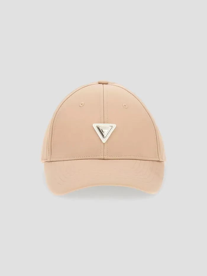 GUESS Hats and Scarves Signature Triangle Baseball Hat Beige 8211 Women
