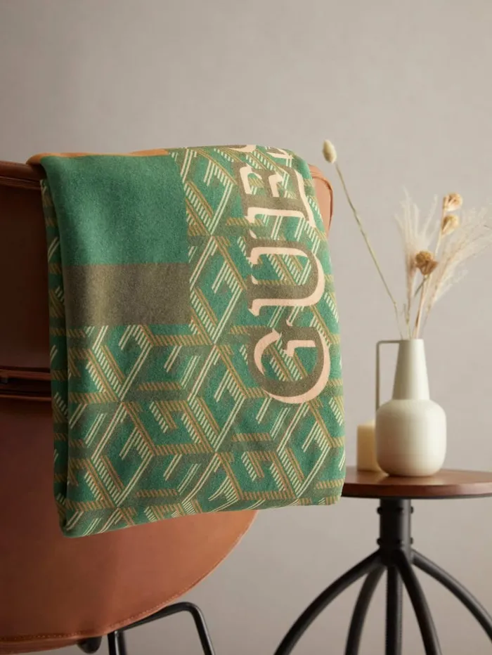 GUESS Home Fleece G Cube Blanket Brown 8211 Women
