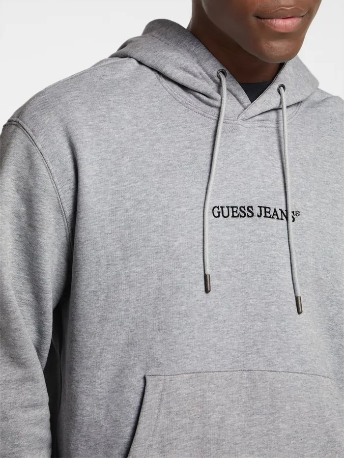 GUESS Hoodies and Sweaters Eco Hooded Logo Sweater Gray 8211 Men