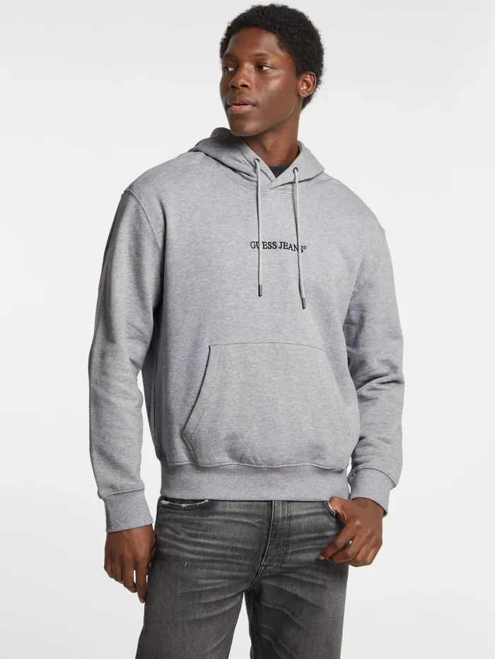 GUESS Hoodies and Sweaters Eco Hooded Logo Sweater Gray 8211 Men
