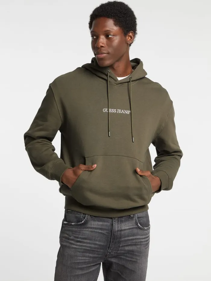 GUESS Hoodies and Sweaters Eco Hooded Logo Sweater Gray 8211 Men