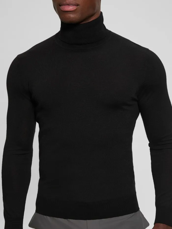 GUESS Hoodies and Sweaters Fred Wool Turtleneck Sweater Black 8211 Men