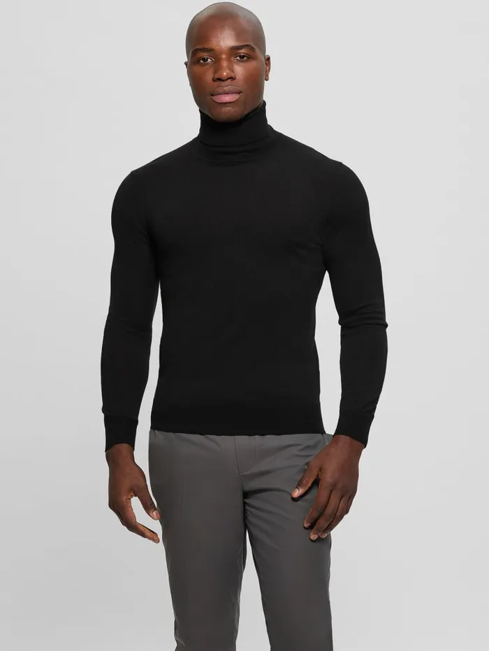 GUESS Hoodies and Sweaters Fred Wool Turtleneck Sweater Black 8211 Men