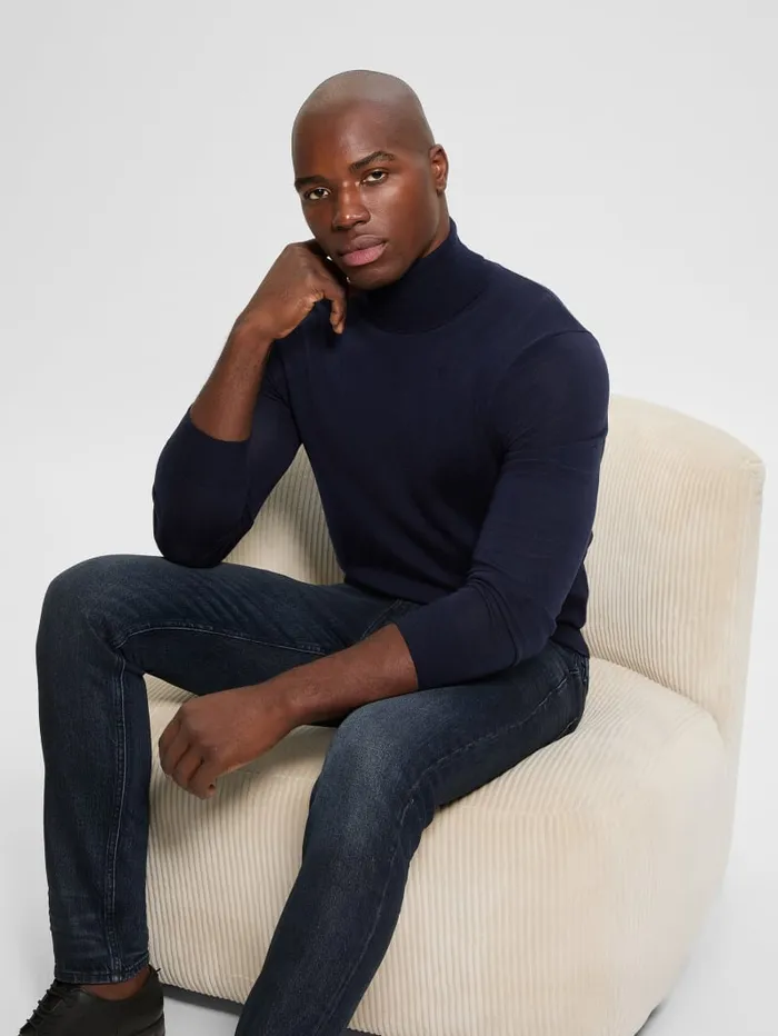 GUESS Hoodies and Sweaters Fred Wool Turtleneck Sweater Black 8211 Men