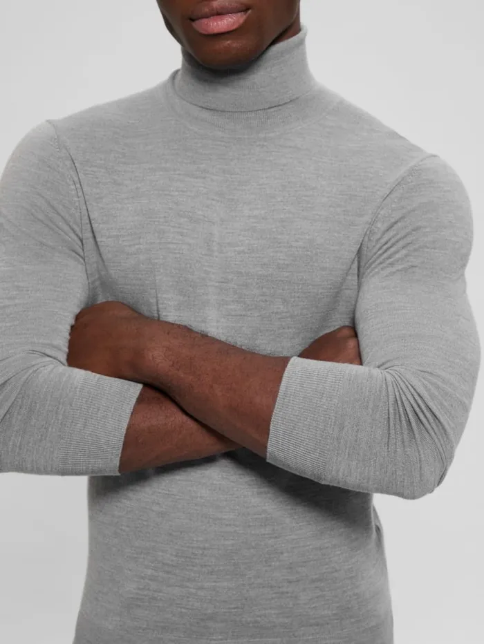 GUESS Hoodies and Sweaters Fred Wool Turtleneck Sweater Black 8211 Men