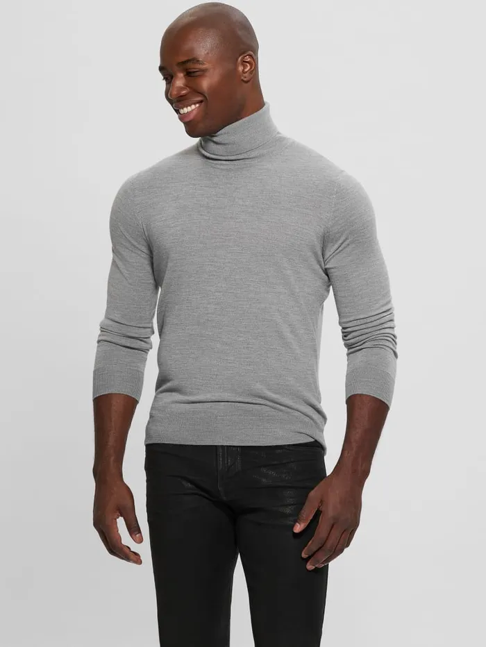GUESS Hoodies and Sweaters Fred Wool Turtleneck Sweater Black 8211 Men
