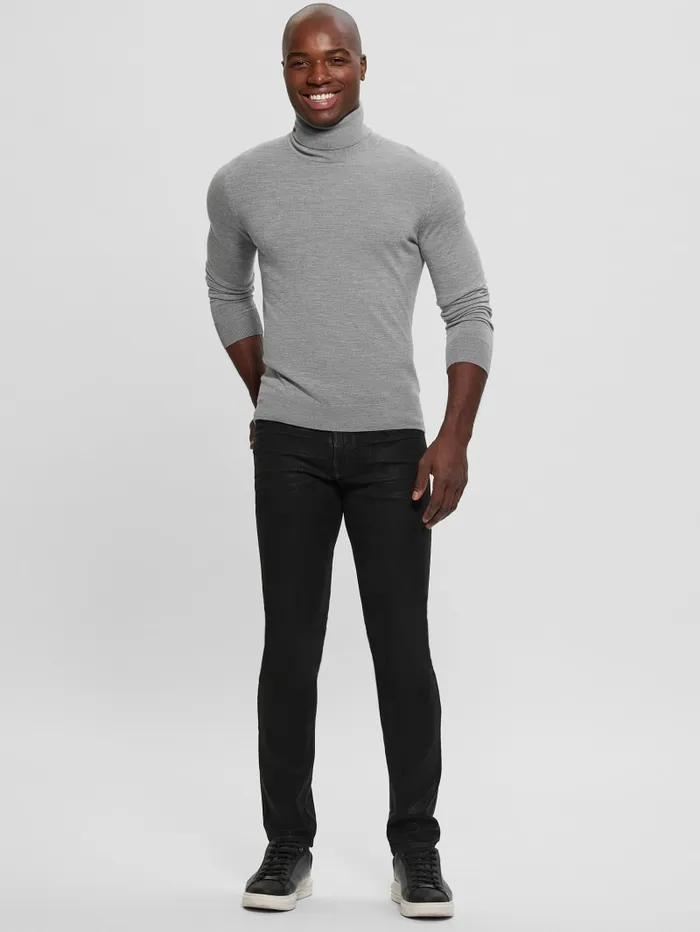 GUESS Hoodies and Sweaters Fred Wool Turtleneck Sweater Black 8211 Men