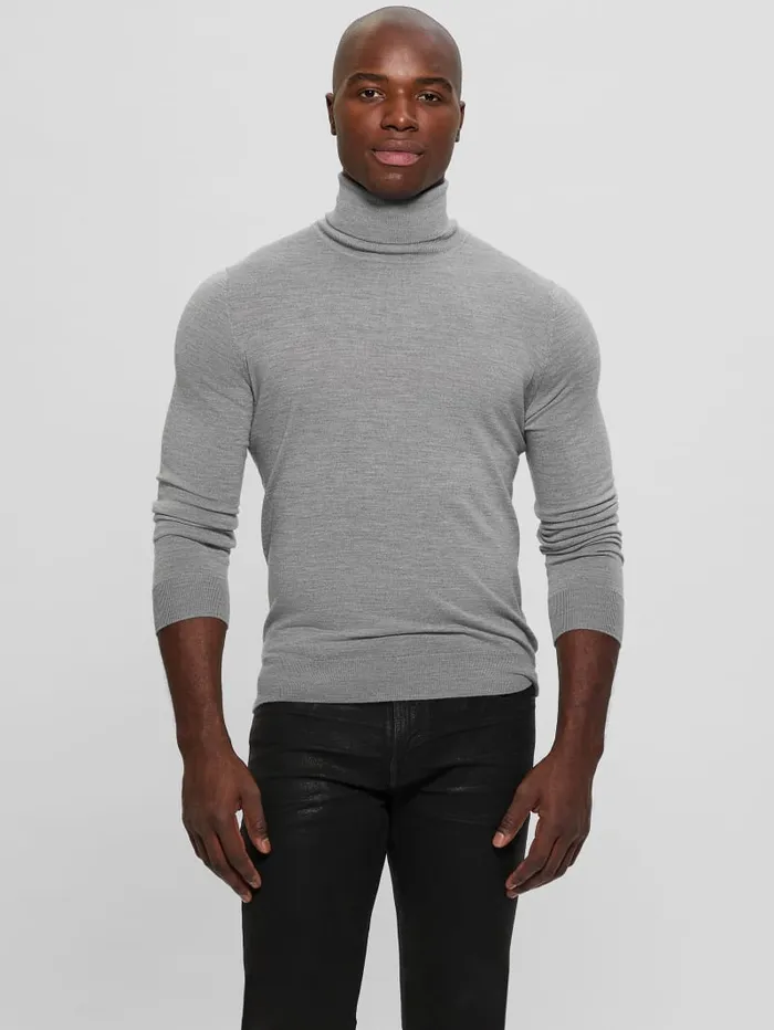 GUESS Hoodies and Sweaters Fred Wool Turtleneck Sweater Black 8211 Men