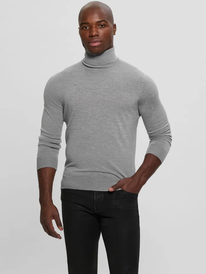 GUESS Hoodies and Sweaters Fred Wool Turtleneck Sweater Black 8211 Men