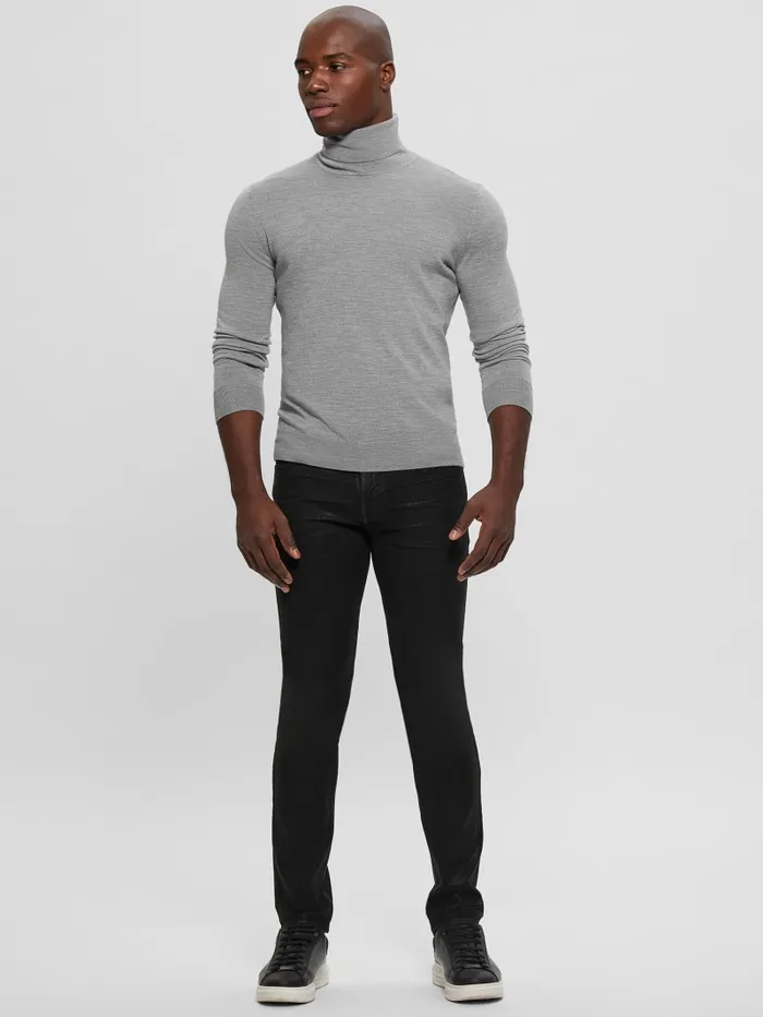 GUESS Hoodies and Sweaters Fred Wool Turtleneck Sweater Black 8211 Men