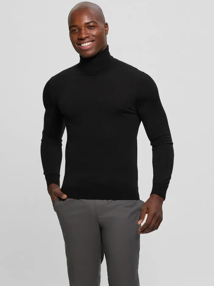 GUESS Hoodies and Sweaters Fred Wool Turtleneck Sweater Black 8211 Men