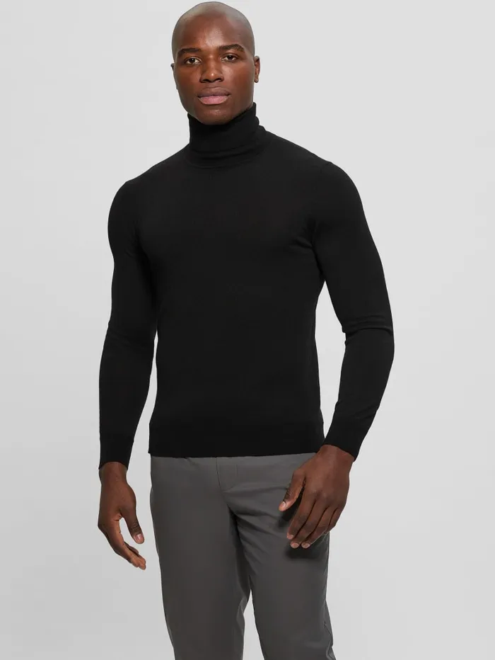 GUESS Hoodies and Sweaters Fred Wool Turtleneck Sweater Black 8211 Men
