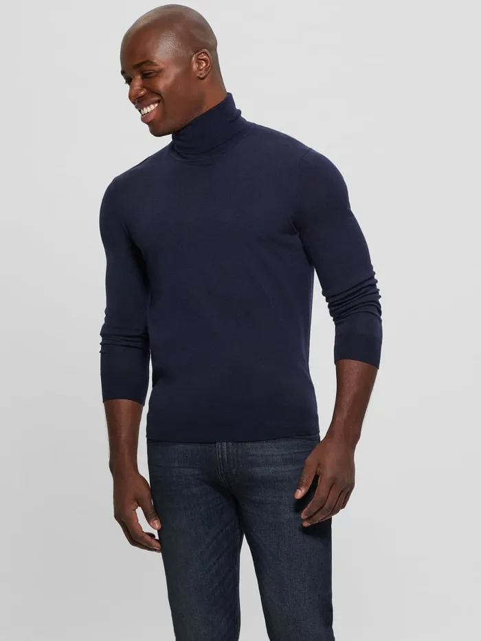 GUESS Hoodies and Sweaters Fred Wool Turtleneck Sweater Black 8211 Men