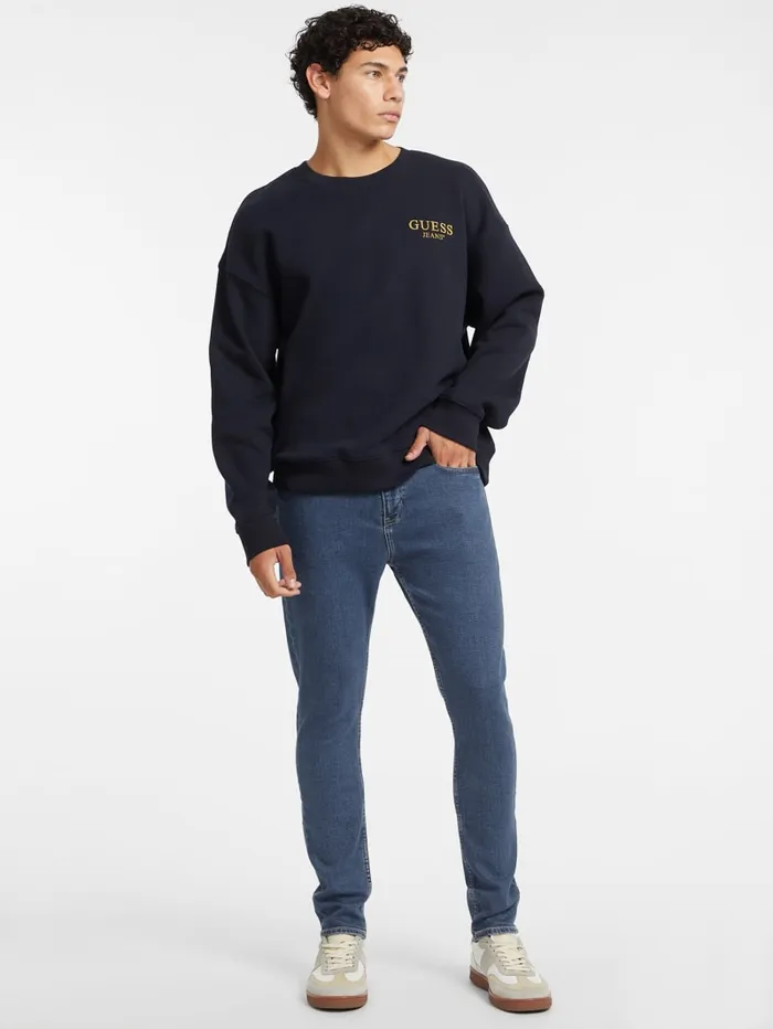 GUESS Hoodies and Sweaters Macro Logo Crewneck Sweatshirt Brown 8211 Men