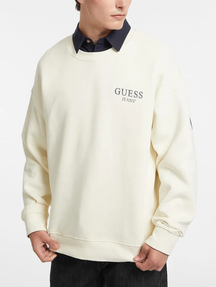 GUESS Hoodies and Sweaters Macro Logo Crewneck Sweatshirt Brown 8211 Men
